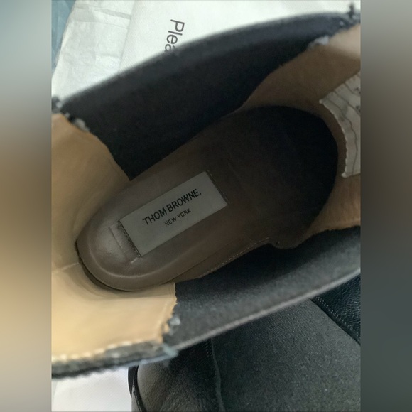 Thom Browne 4-Bar Grained Leather Chelsea Boots in Black Men’s Sz. EU-42/US-9 - Picture 6 of 15